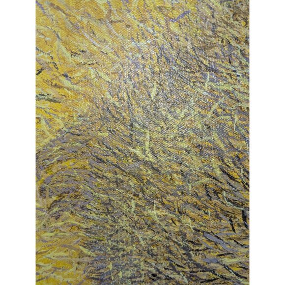 Abstract Yellow Textured Canvas Art Signed by Artist  Contemporary Original Pain - Picture 8 of 16